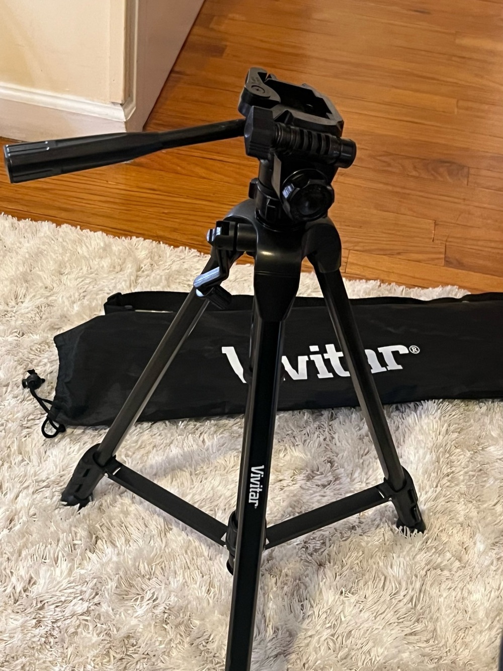 Vivitar Black Lightweight Camera Tripod with Fluid Pan Handle